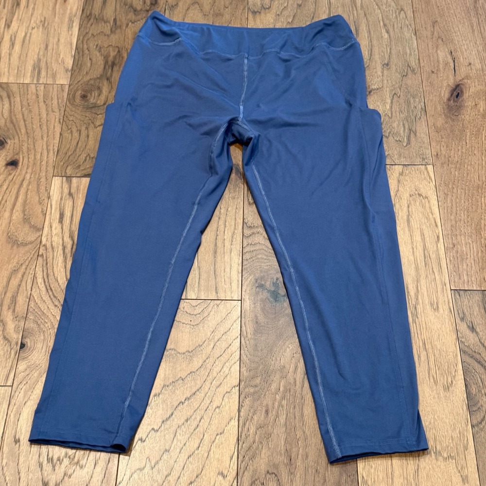 Lululemon Fast and Free High-Rise Crop Nulux Blue Leggings LW1EWXS Size 10